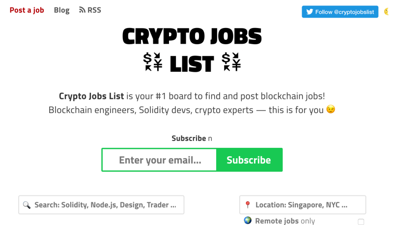 Crypto Jobs List