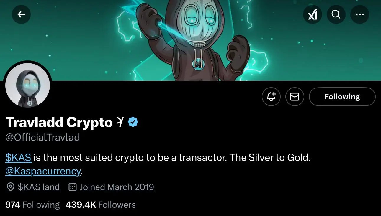 Travlad's crypto profile on X