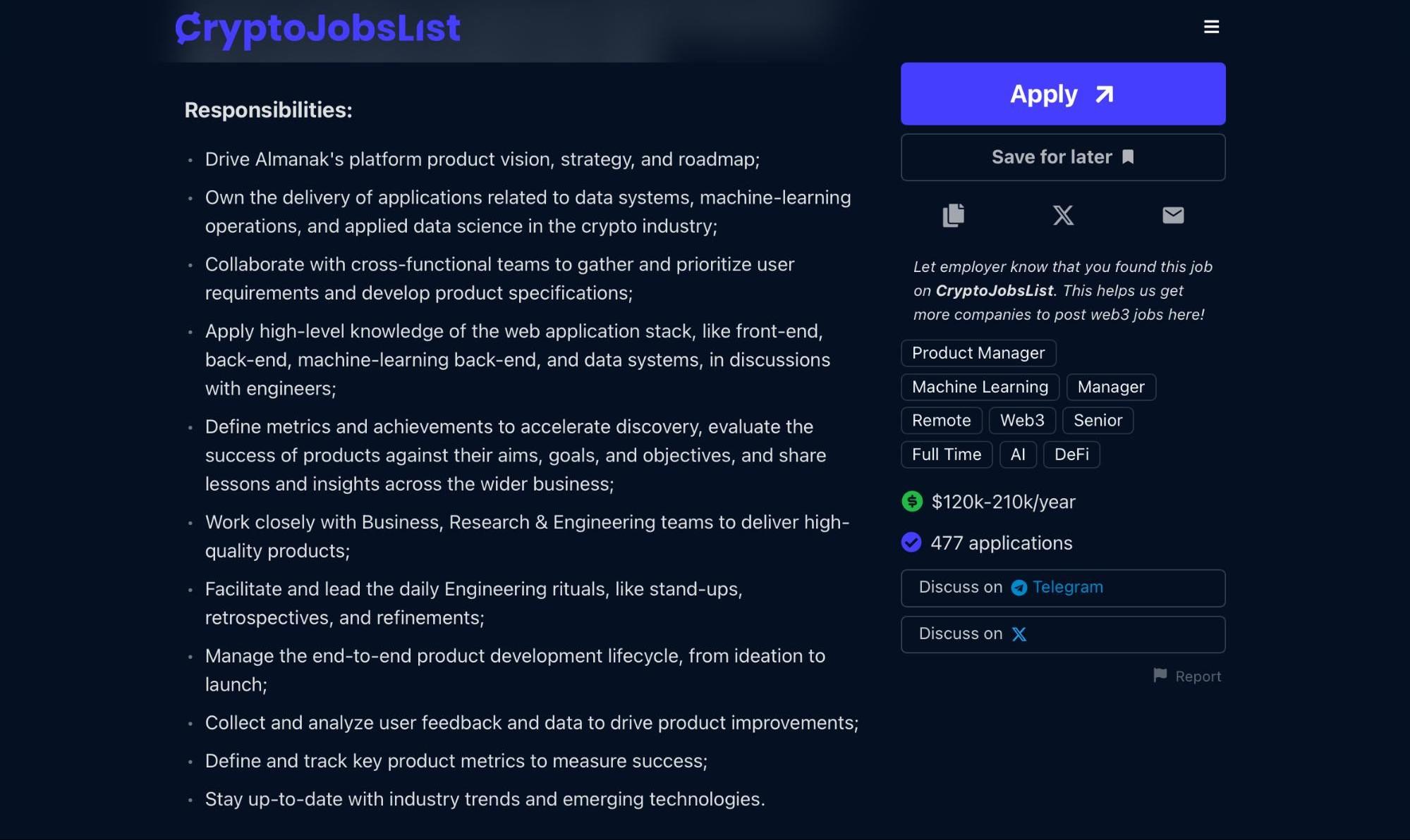 cryptojobslist job description