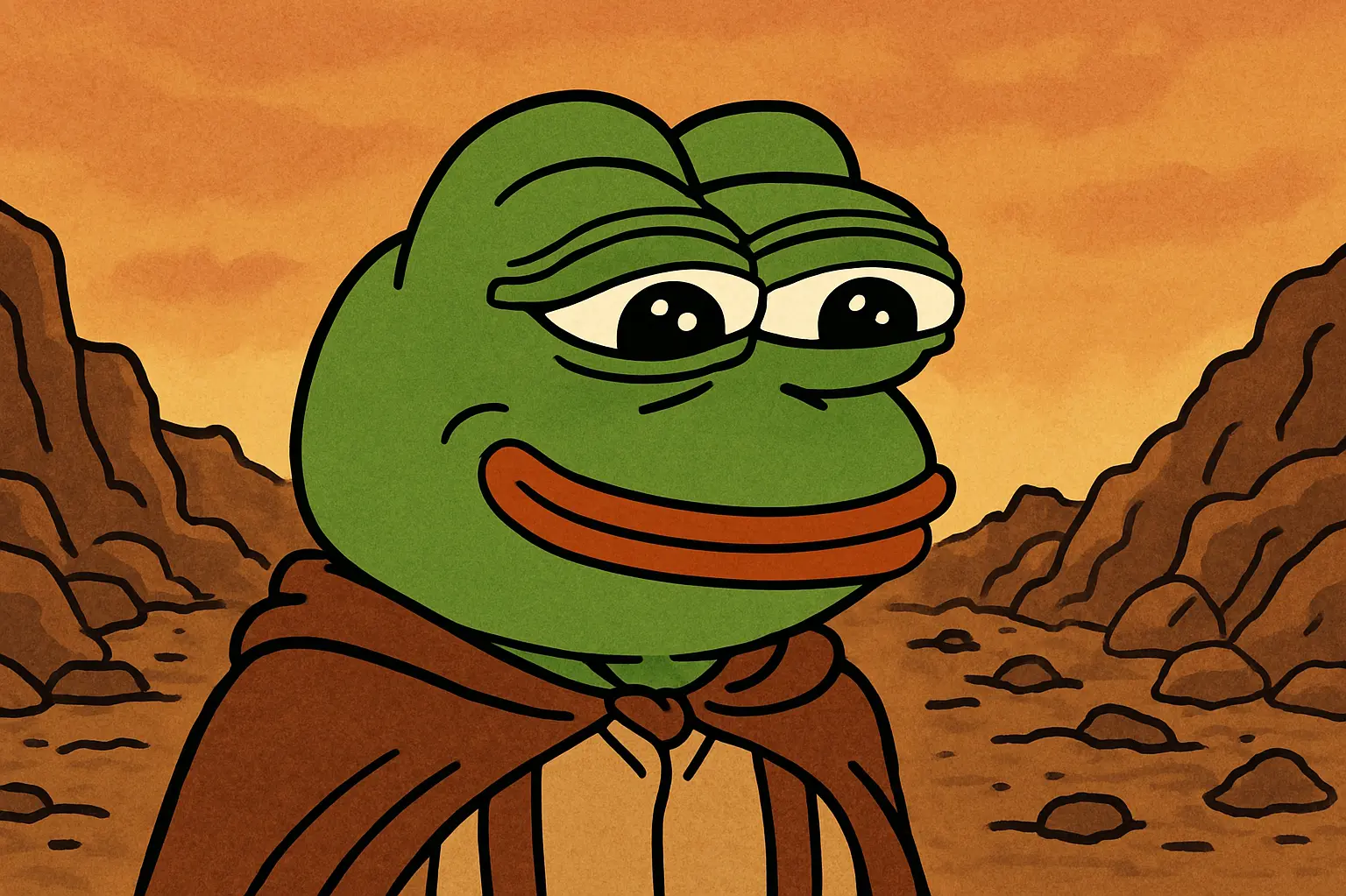 Pepe the Frog as Jedi in desert, symbolizing interview confidence. Tips For A Video Interview..png